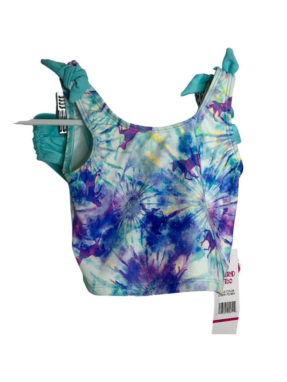 Limited Too Girls Size 4 Tankini Swimsuit Tie Dye Turquoise NWT